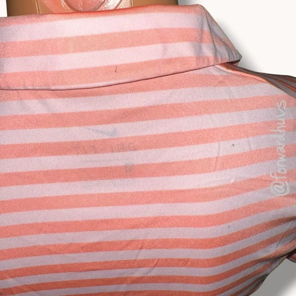Nike Golf Dri-FIT Polo Pink Stripe Shirt - Small Spots - Size S